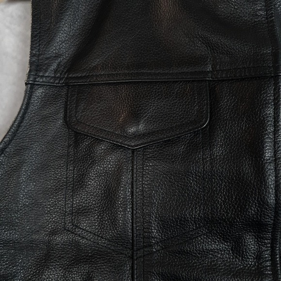 Jamin Leather Vest Womens Large Black Motorcycle Biker Concealed Carry Riding - Picture 4 of 16